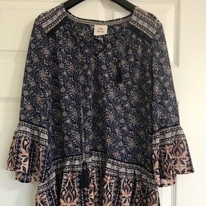 Target Knox Rose blue pink bohemian top size XS
